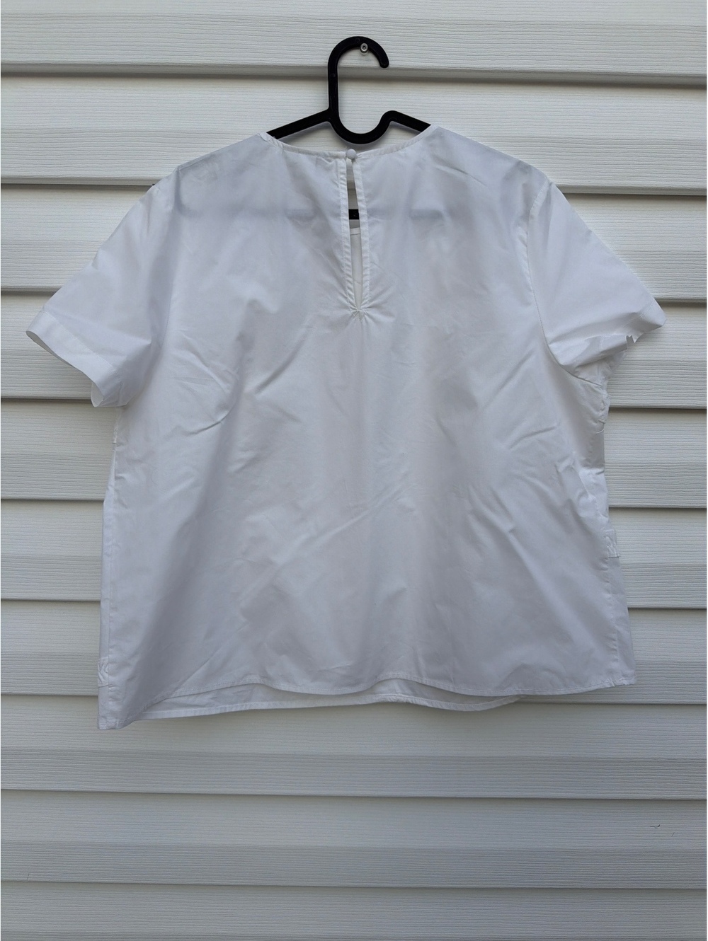 Kate Spade New York Women's L White Cotton Ruffle Applique Short Sleeve Blouse - Picture 2 of 7